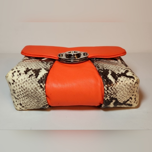 Henri bendel orange and snakeprint small crossbody shoulder bag - Picture 6 of 9